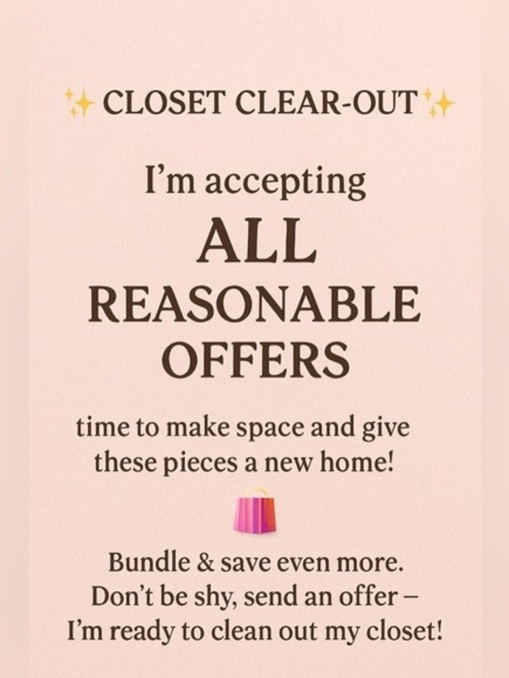 Closet Clear-Out Sale Graphic - Pink Promotional Sign